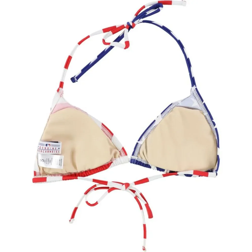 Miami Marlins Stars & Stripes Triangle Bikini Top - Red, White & Blue